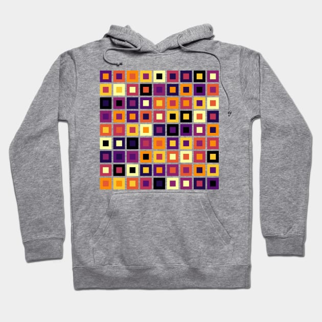 Abstract Square Geometric | Pop Fashion Modern Fusion Sparse Black Red Yellow Hoodie by aRtVerse